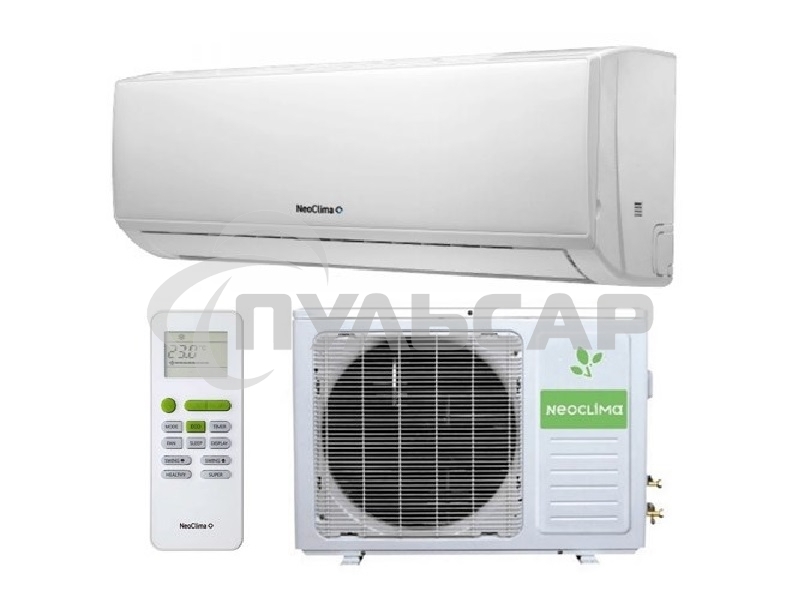 Кондиционер сплит-система настенного типа Neoclima NS/NU-HAL07FWI32 инвертор, 7000 BTU, 20 м², 24 дБ, охлаждение, обогрев, осушение, белый