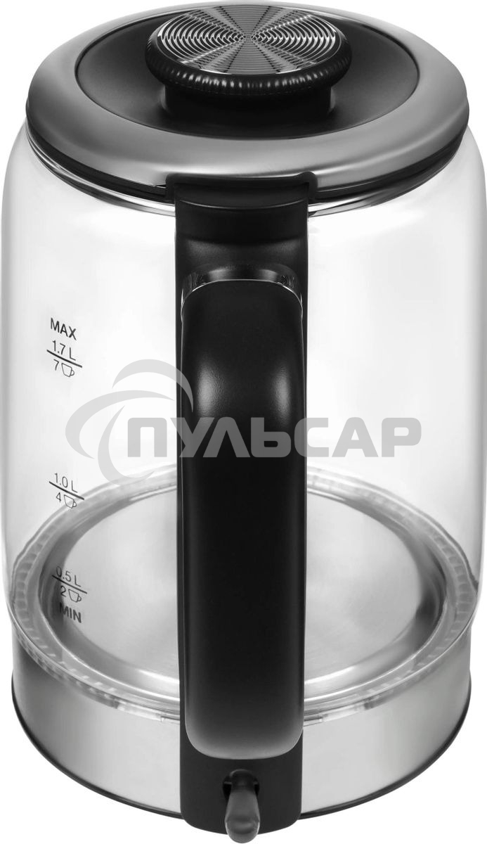 Чайник электрический Hyundai HYK-G5501 1.7 л, 2200 Вт, серебристый/черный