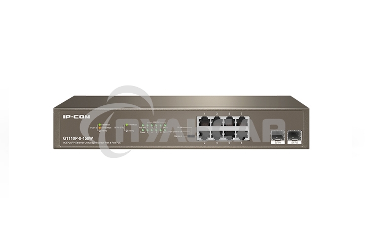 Неуправляемый коммутатор IP-COM G1110P-8-150W Ethernet 8GE+2SFP С 8-Портовым PoE
