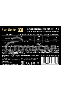 Блок питания 800W ExeGate 800NPXE (ATX, PPFC, SC, 12cm fan, 24pin, (4+4)pin, 2xPCI-E, 5xSATA, 3xIDE, черный, кабель 220V 1,8м с защитой от выдергивания)