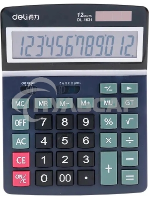 Калькулятор настольный Deli E1631 черный 12-разр.