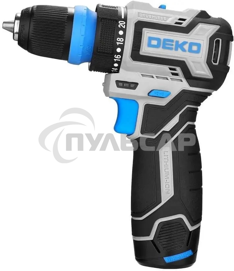 Дрель-шуруповерт DEKO Loner 12V Pro 085-1121, Аккумуляторная, 12В, 1АКБ, Кейс