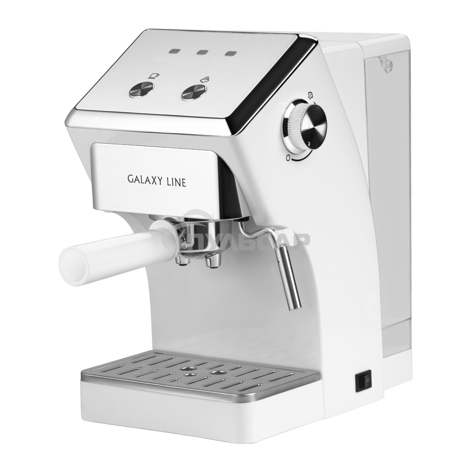 Кофеварка рожковая Galaxy Line GL 0756 белый, исп. кофе - молотый, 1.5 л, 1500 Вт, 20 бар