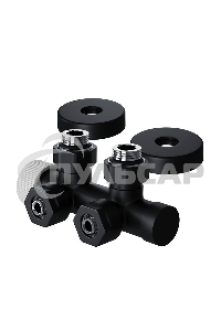 Узел нижнего подключения термостатический угловой Royal Thermo Design Pro 15мм М30х1,5 черный