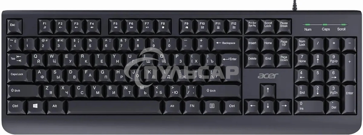 Клавиатура проводная Acer OKW400 черный USB Multimedia (ZL.KBDEE.01C) кабель 1.8м