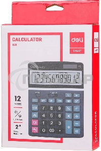 Калькулятор настольный Deli E1631 черный 12-разр.