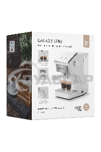 Кофеварка рожковая Galaxy Line GL 0756 белый, исп. кофе - молотый, 1.5 л, 1500 Вт, 20 бар