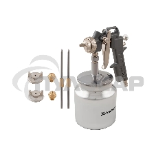 Краскопульт пневматический Matrix с нижним бачком v=075k + сопла диаметром 1.2 1.5 и 1.8мм