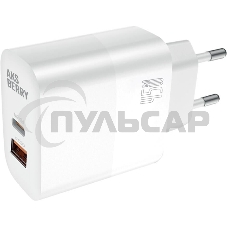 Зарядное устройство Aksberry T45 45W PD + QC3.0, белый Зарядное устройство Aksberry T45 45W PD + QC3.0, белый