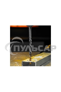 Сверло спиральное по металлу Denzel 10 х 184 мм, Р6М5, Golden Tip, удлиненное