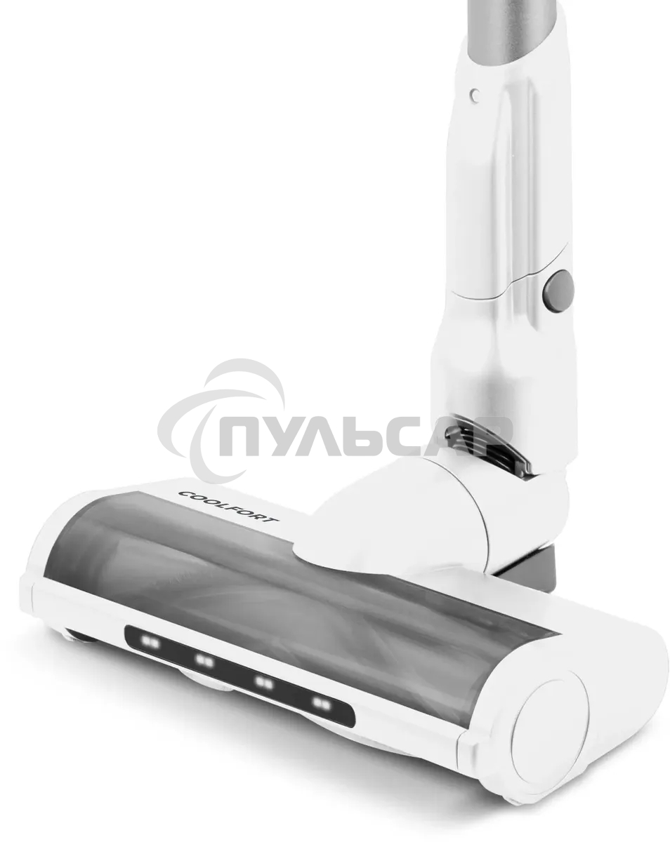 Пылесос вертикальный Coolfort CF-3002 белый, питание от аккумулятора, 120 Вт, уборка сухая, пылесборник 0.9 л, работа от АКБ max 32 мин.