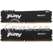 Оперативная память Kingston Fury Beast, DDR4, 64Gb (2x32Gb), 3200MHz, CL16, DIMM, черный
