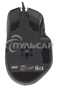 Мышь проводная Acer OMW124 черный, 6400 dpi, USB, кнопки - 8