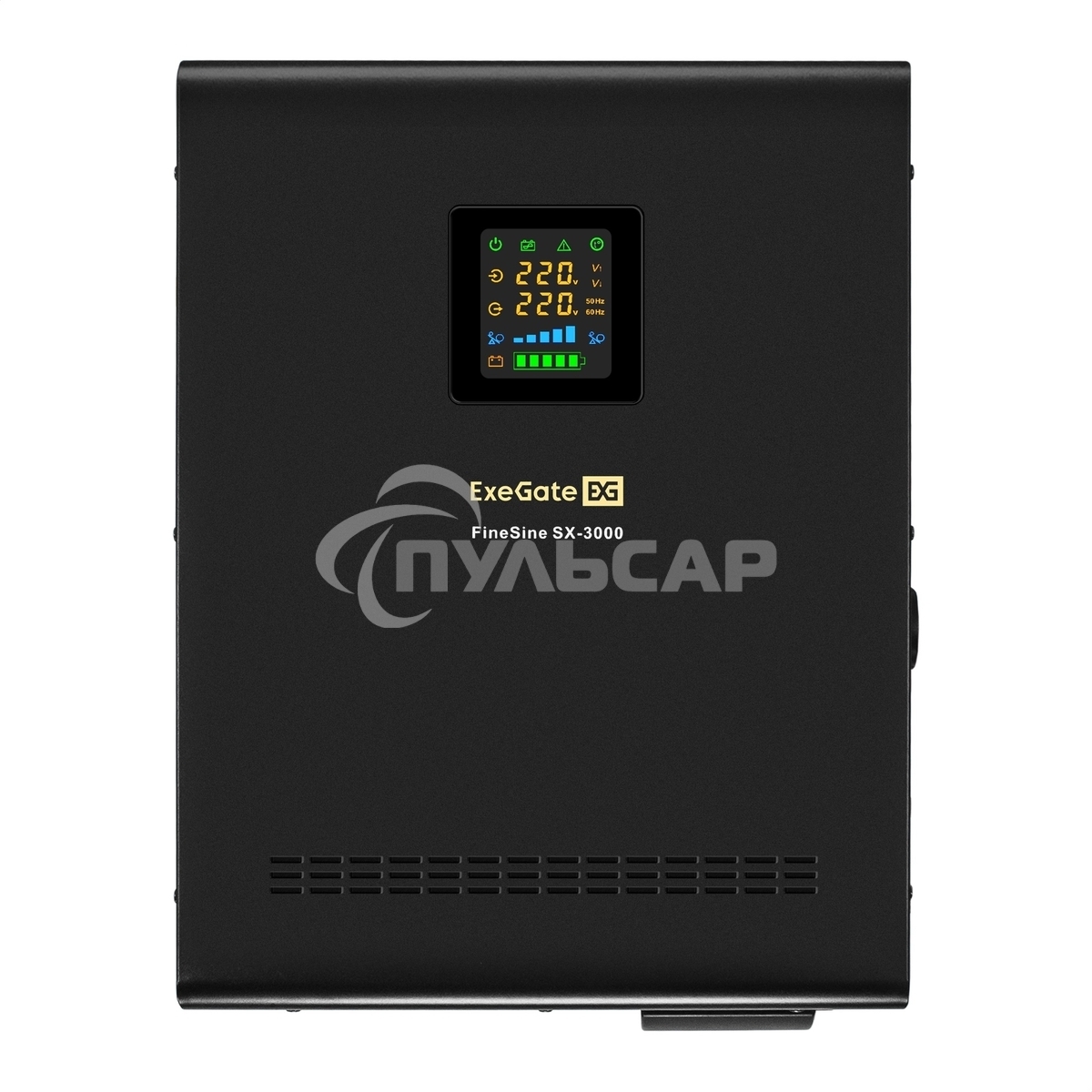 Комплект Источник бесперебойного питания EX296003RUS + батарея 100Aч EX285656RUS 4шт (инвертор, синус, для котла, настенный) ExeGate FineSine SX-3000.LCD.AVR.2SH.T 3000VA/2100W, чистая синусоида, цветной LCD-дисплей, AVR, 2*Schuko+клеммы, линейно-интеракт