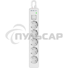 Удлинитель с сетевым фильтром Defender DFS 131, белый, 5 розеток, 1.5 м.