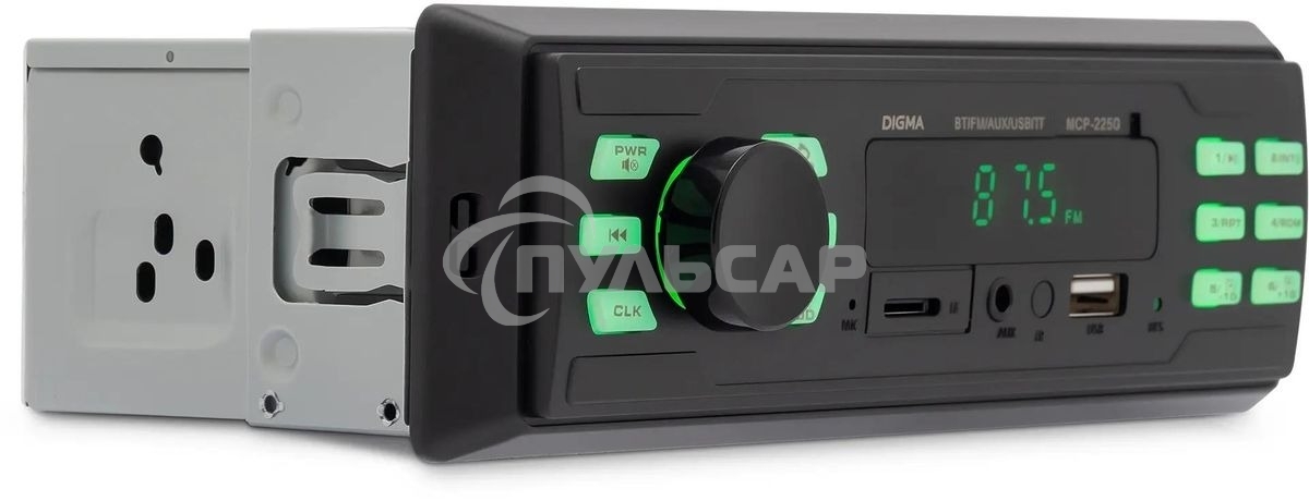 Автомагнитола Digma MCP-225G 1DIN 4x45Вт v5.0 AUX 2
