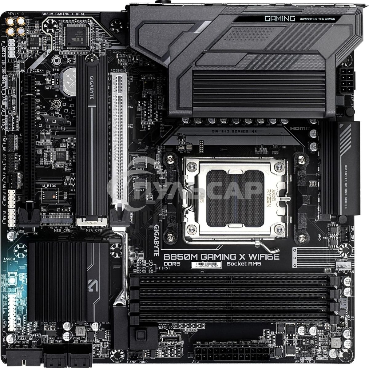 Материнская плата Gigabyte B850M GAMING X WIFI6E/WF6E, Socket AM5, AMD B850, 4xDDR5, 4xSATA, 2xM.2, 1xPCI-E 5.0 x16, 1xPCI-E 3.0 x4, 1xHDMI, 2xDP, 1x 2.5Gb LAN, 1xUSB-C 3.2 Gen 2, 1xUSB-A 3.2 Gen 2, 2xUSB-A 3.2 Gen 1, 4xUSB-A 2.0, 3x3.5 мм, 7.1, Micro-ATX