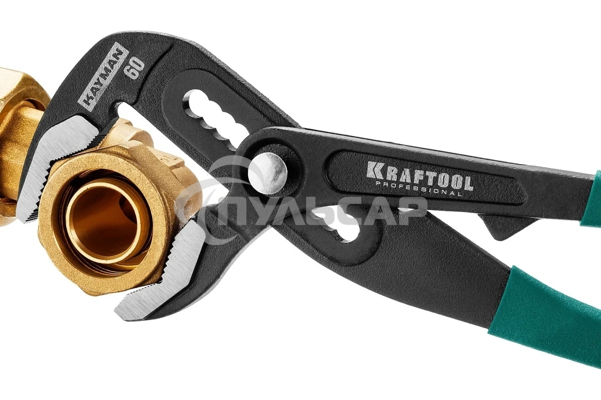 Клещи переставные KRAFTOOL 22353-25 Bulldog Cr-V, max захват 60мм, губки 6мм, 250мм