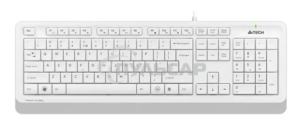 Клавиатура проводная A4Tech Fstyler FK10, USB, белый/серый