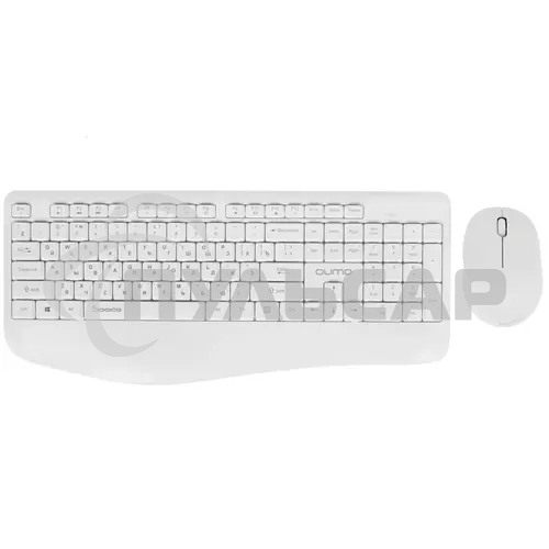 Комплект клавиатура+мышь Qumo Space K57/M75 (цвет белый), беспроводной 2.4G, 104 клавиши, клавиатура + мышь, 3 кнопки, 1200 dpi