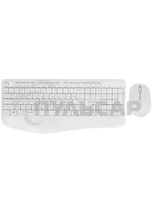 Комплект клавиатура+мышь Qumo Space K57/M75 (цвет белый), беспроводной 2.4G, 104 клавиши, клавиатура + мышь, 3 кнопки, 1200 dpi