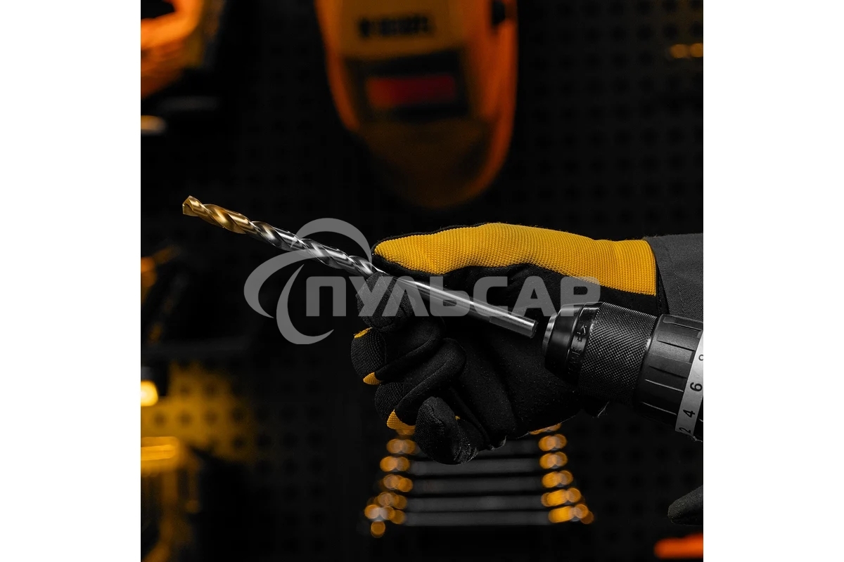 Сверло спиральное по металлу Denzel 10 х 184 мм, Р6М5, Golden Tip, удлиненное