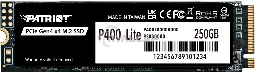 Накопитель SSD M.2 2280 PCIE 250Gb P400 Lite PATRIOT P400LP250GM28H