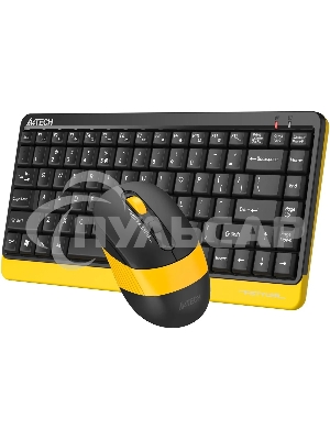 Комплект клавиатура + мышь A4Tech Fstyler FG1110 клав:черный/желтый мышь:черный/желтый USB беспроводная Multimedia (FG1110 BUMBLEBEE)