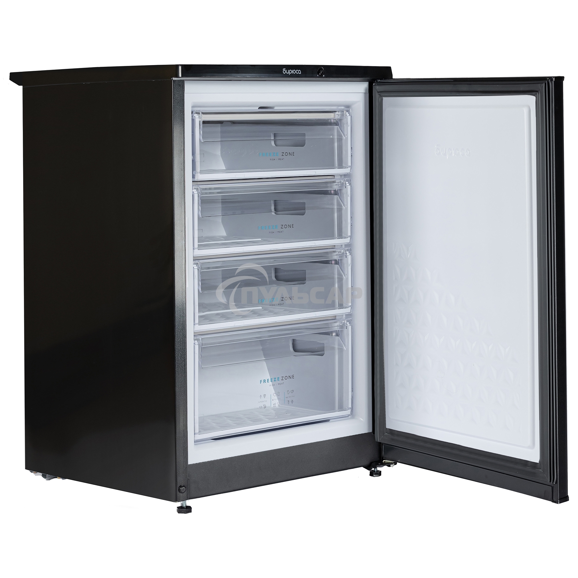 Морозильная камера Бирюса B514 черный 110л, 4 ящика