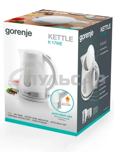 Чайник электрический Gorenje K17WE белый
