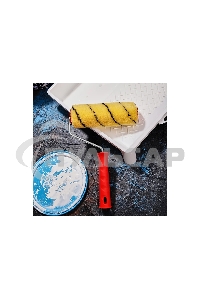 Валик Rexant полиакрил желтый с черной полосой, ворс 11 мм, ширина ролика 180 мм, бюгель 6 мм, Ø 42 мм