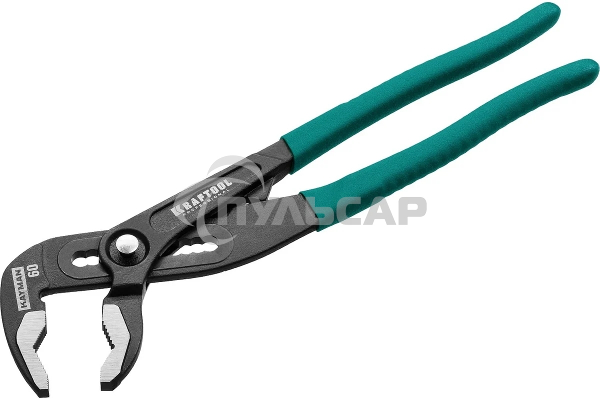 Клещи переставные KRAFTOOL 22353-25 Bulldog Cr-V, max захват 60мм, губки 6мм, 250мм