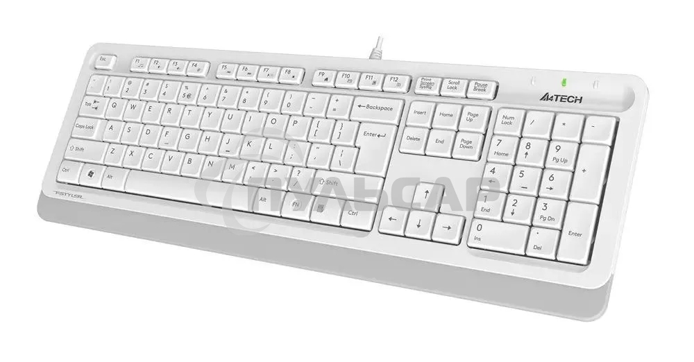 Клавиатура проводная A4Tech Fstyler FK10, USB, белый/серый