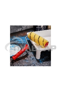 Валик Rexant полиакрил желтый с черной полосой, ворс 11 мм, ширина ролика 180 мм, бюгель 6 мм, Ø 42 мм