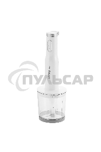 Погружной блендер KORTING KHB 0311 Polar, мощность 1200 Вт,объем чаши 500 мл, механическое/кнопочное управление, 4 насадки (блендер, измельчитель, миксер, насадка для пюре), 6 скоростей, турборежим, белый