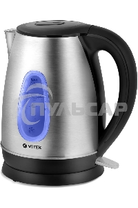 Чайник электрический Vitek VT-7039, 2200Вт, серебристый и черный