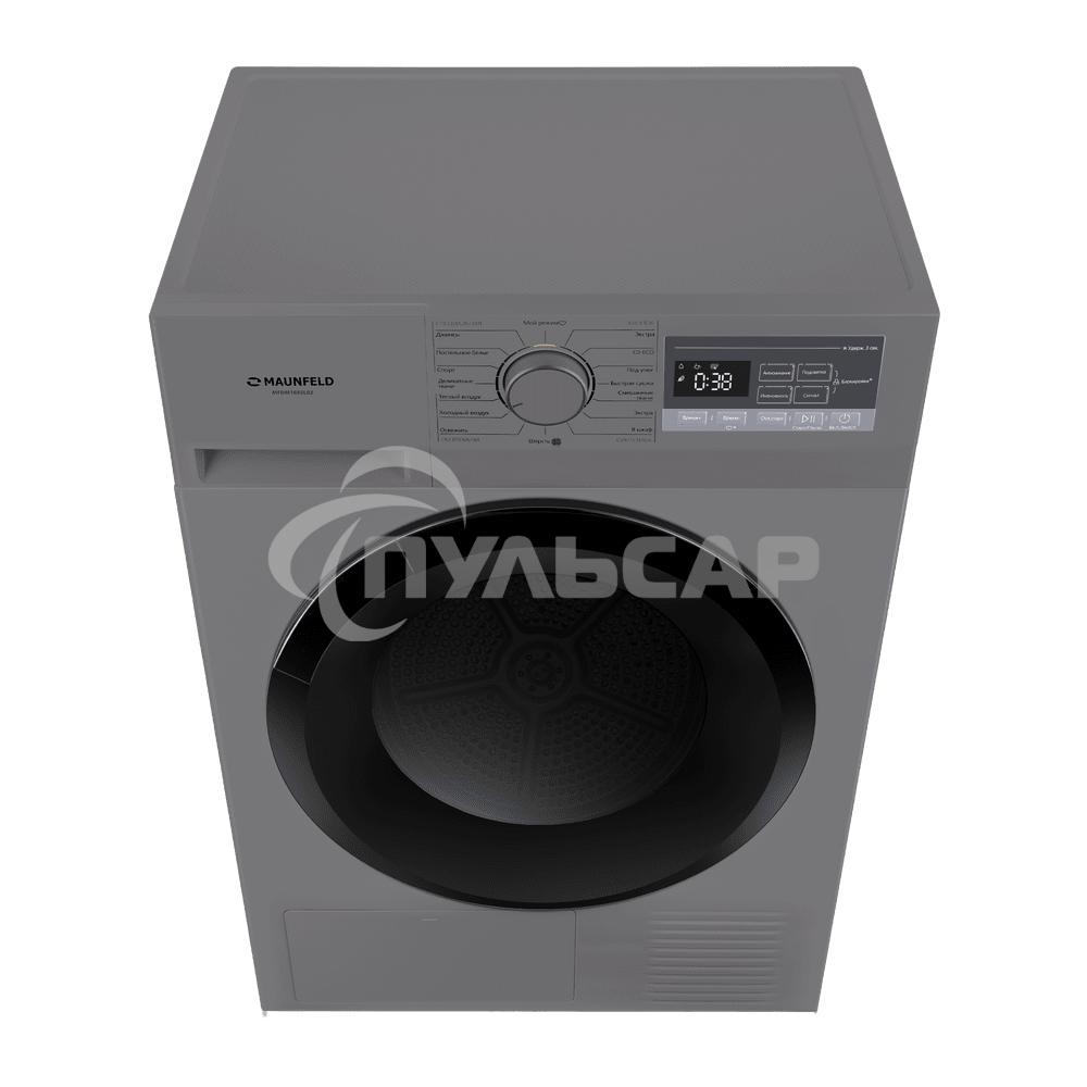 Сушильная машина Maunfeld MFDM168SL02 нержавеющая сталь, 8 кг, сушка - тепловой насос, программ - 16, 59.5 x 84.5 x 61 см