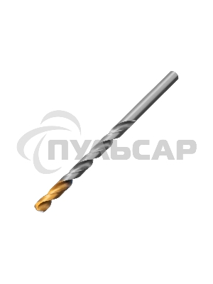 Сверло спиральное по металлу Denzel 10 х 184 мм, Р6М5, Golden Tip, удлиненное