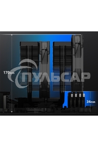 Устройство охлаждения(кулер) ID-Cooling Frozn A720 черный 140мм алюминий+медь 2000rpm 33.5db 4-pin 300W 163мм