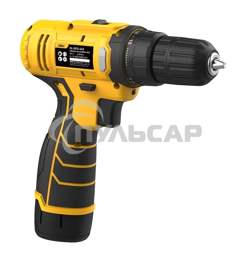 Дрель-шуруповерт Deli DL-DZ12-4A2, Аккумуляторная, 12В, 1 АКБ