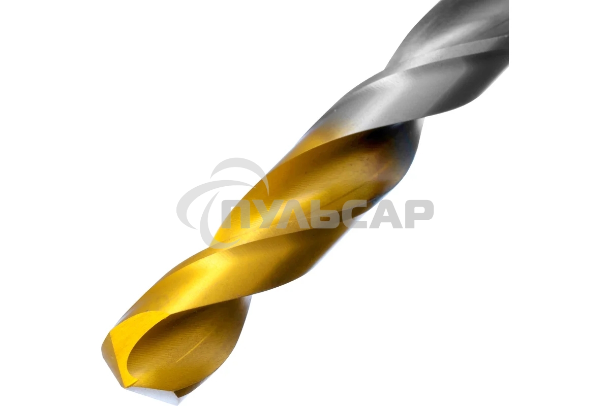 Сверло спиральное по металлу Denzel 10 х 184 мм, Р6М5, Golden Tip, удлиненное