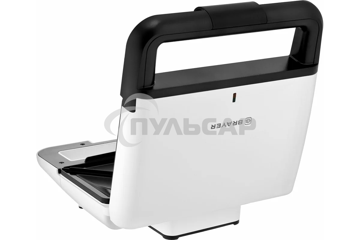 Сэндвичница BRAYER BR2201 750 Вт, пластины с антипр. покрыт 22,4*12,2 см, белый/черный