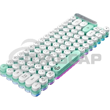 Клавиатура беспроводная Gembird KBW-9, 80кл, подсветка 6 цв, BT 5.1/радио/USB, белая