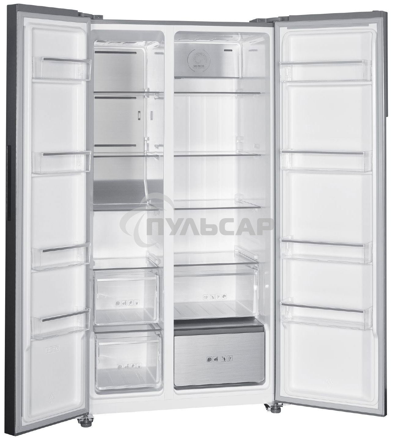 Холодильник ARDO RMA791581EX2 серый двухкамерный 365/217л морозилка слева, No Frost, Side by Side