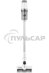 Пылесос вертикальный Coolfort CF-3002 белый, питание от аккумулятора, 120 Вт, уборка сухая, пылесборник 0.9 л, работа от АКБ max 32 мин.