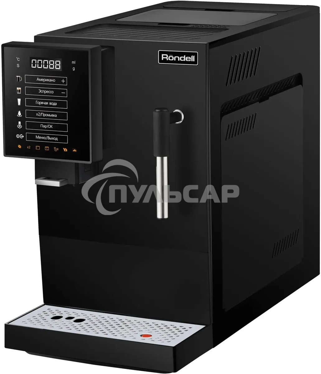 Кофемашина автоматическая Rondell-МБТ RDE-1117 черный, исп. кофе - зерновой, 1.1 л, 1351 Вт, 20 бар
