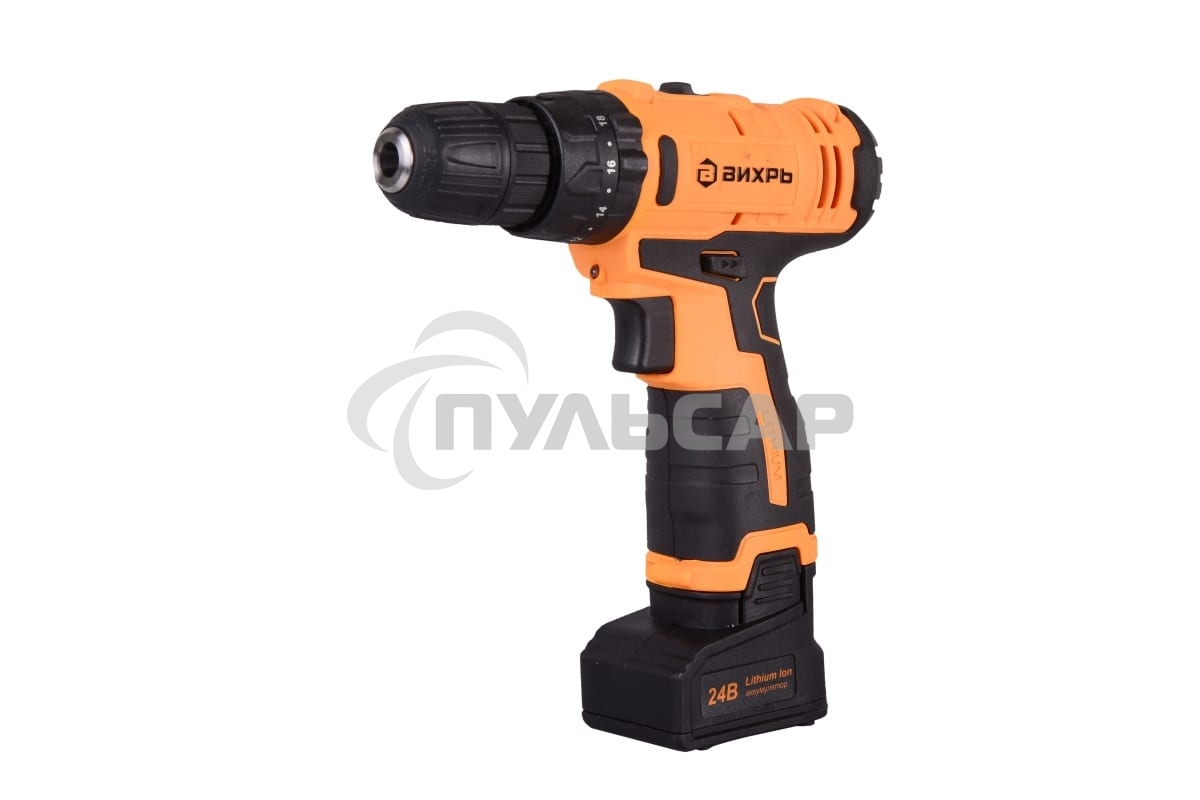 Дрель-шуруповерт Вихрь ДА-24Л-2кУ 72/14/19, Аккумуляторная, 24В, 2 АКБ, Ударная