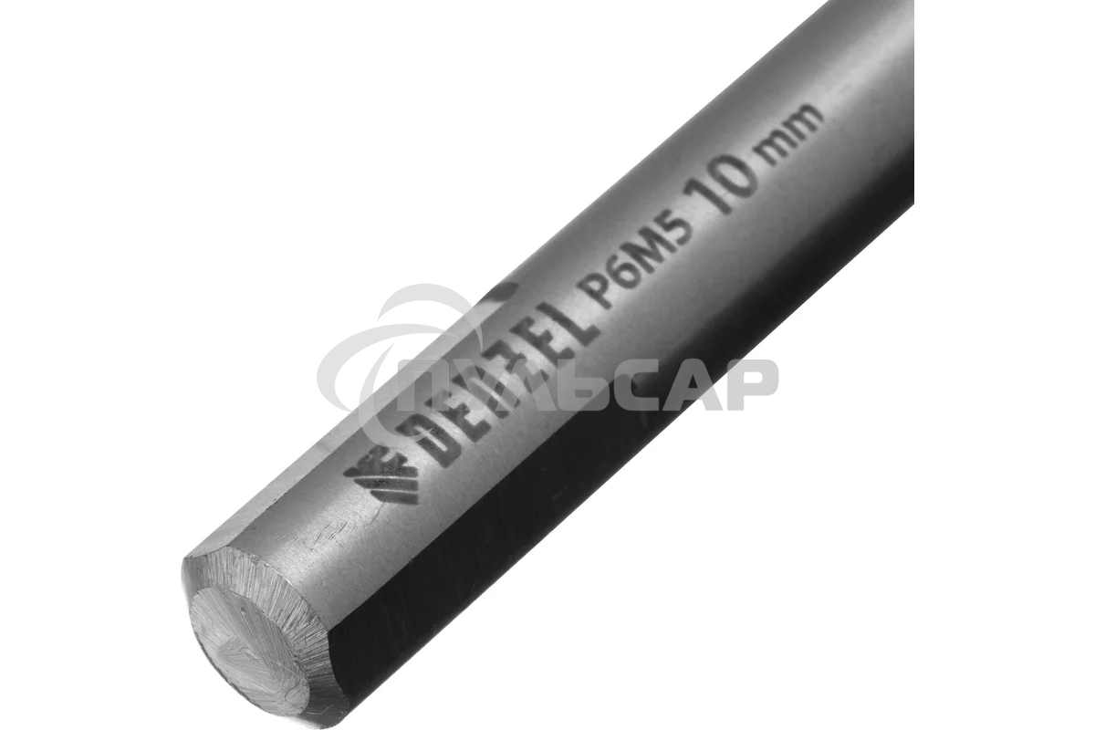 Сверло спиральное по металлу Denzel 10 х 184 мм, Р6М5, Golden Tip, удлиненное