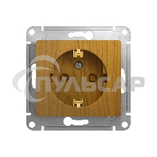 Механизм розетки 1-м СП Glossa 16А защ. шторки с заземл. дер. дуб SchE GSL000545 Механизм розетки 1-м СП Glossa 16А защ. шторки с заземл. дер. дуб SchE GSL000545