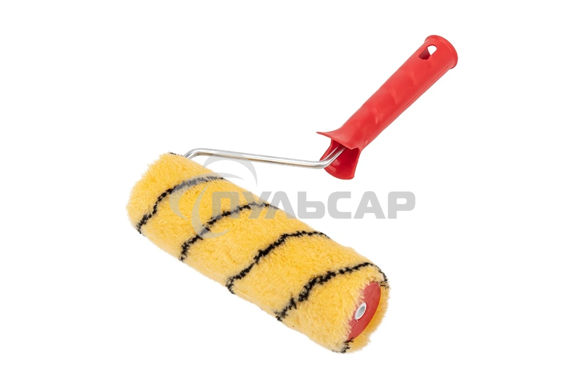 Валик Rexant полиакрил желтый с черной полосой, ворс 11 мм, ширина ролика 180 мм, бюгель 6 мм, Ø 42 мм